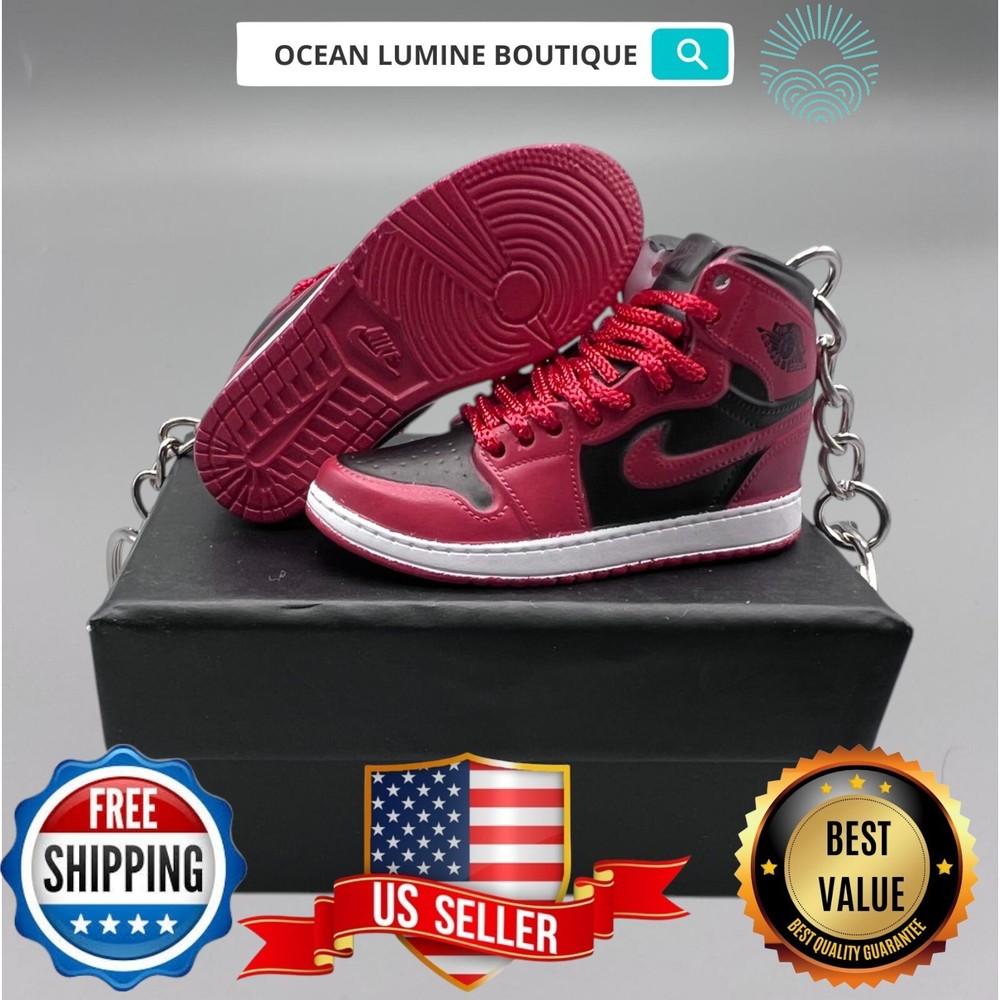 Air Jordan 3D Mini Sneaker Keychain, Basketball Sneaker Collectible, Box Options