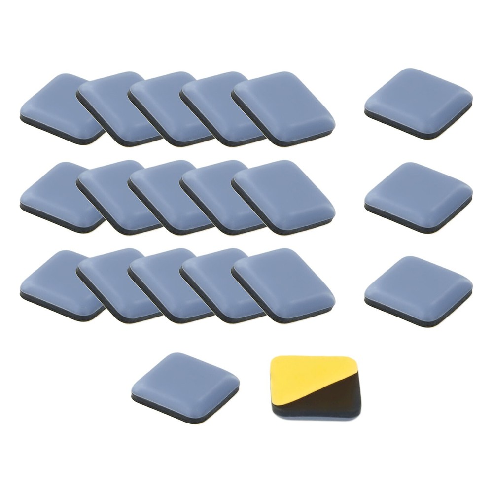 20 X Square PTFE Chair Leg Floor Protectors Sliders Anti Slip Floor Mover Pads
