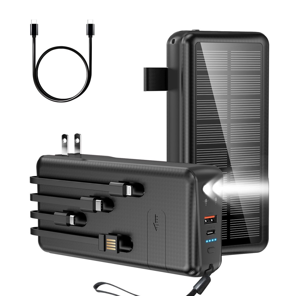 50,000mAh Portable Charger with Built-in Cable & Wall Plug 30W PD Fast Charging