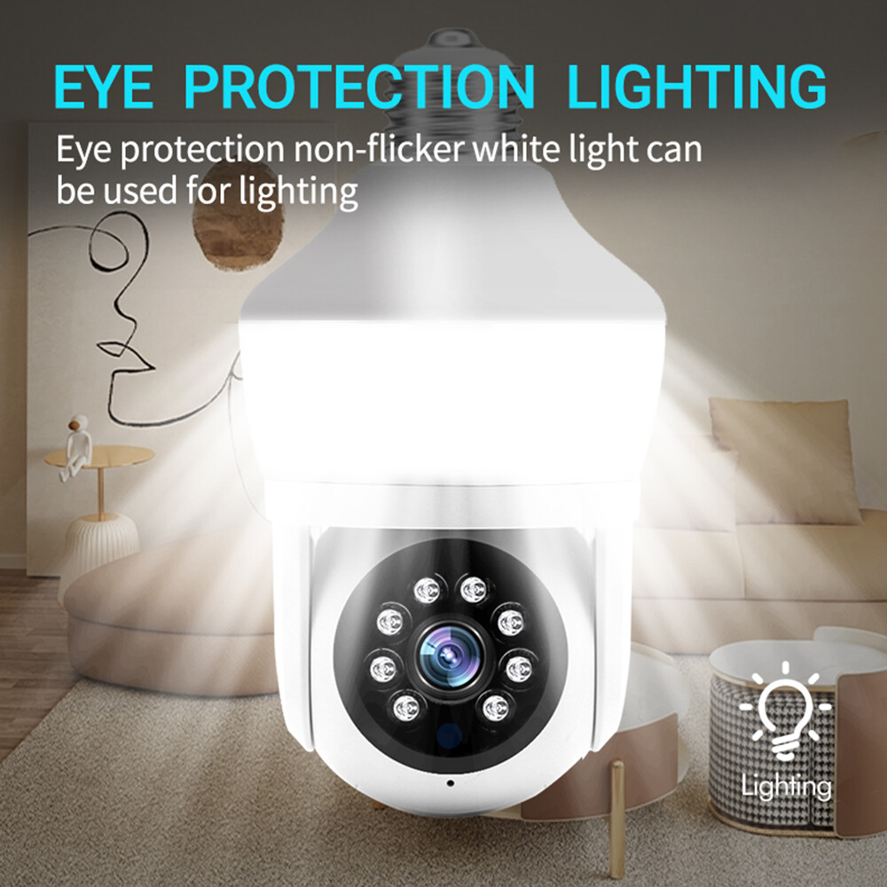 Wireless Security 360° 1080P IP E27 Light Bulb Camera Wi-Fi IR Night Smart Home
