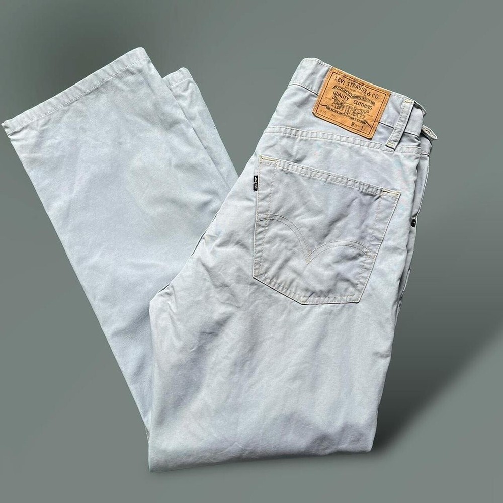 Vintage Levi's 415 Straight Leg Trousers Light Blue Retro Casual