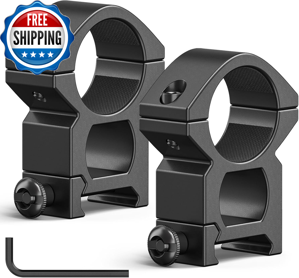 1 Inch Scope Rings for Dovetail & Picatinny Rails - Set of 2