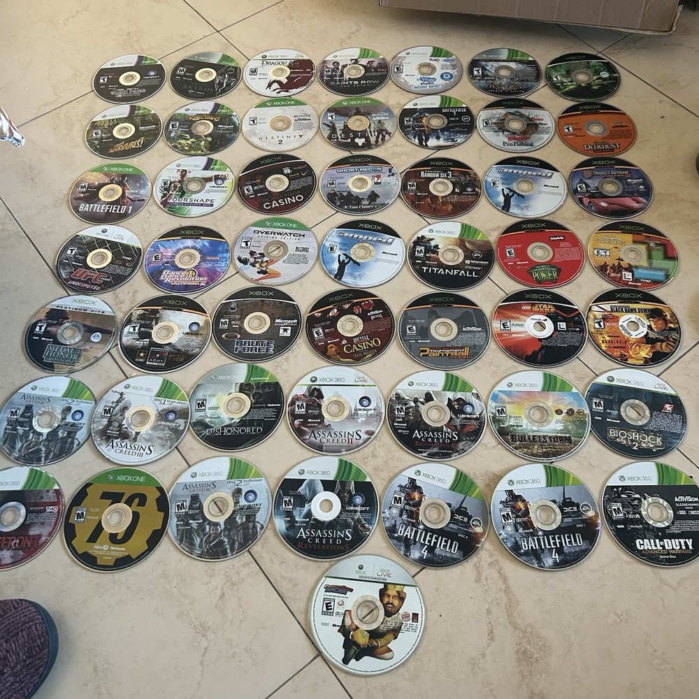 50x Video Game Lot: For Xbox ~ Disc Only No Duplicates