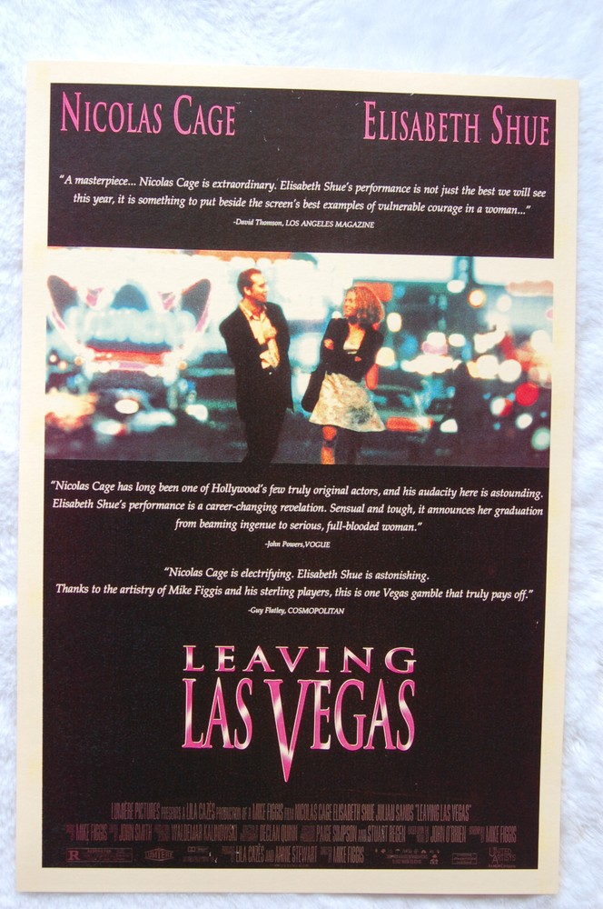 Leaving Las Vegas Lobby Card Movie Poster Nicolas Cage Elisabeth Shue