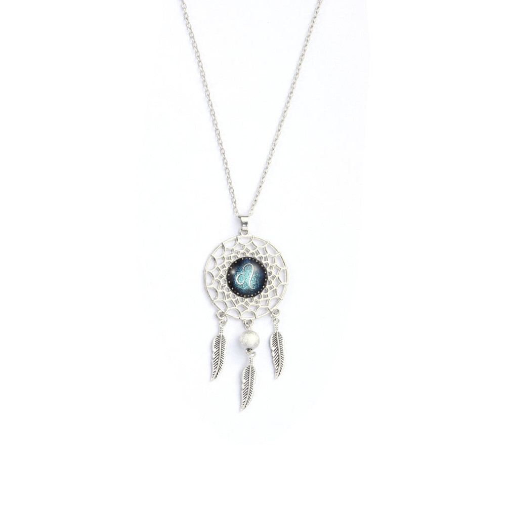 Dream Catcher Necklace Women Retro Bohemia Zodiac Sign Pendant Dangling