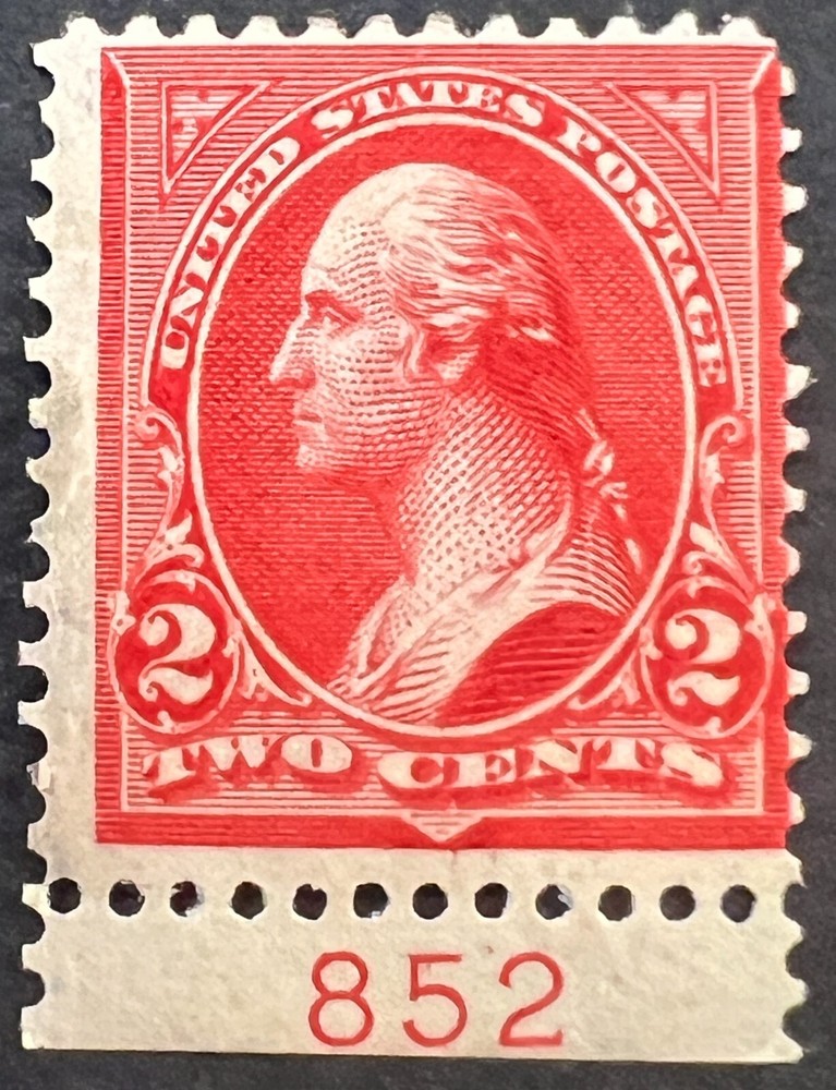 Scott#: 252 - George Washington, Type III 2¢ BPE 1894 single plate stamp - E6