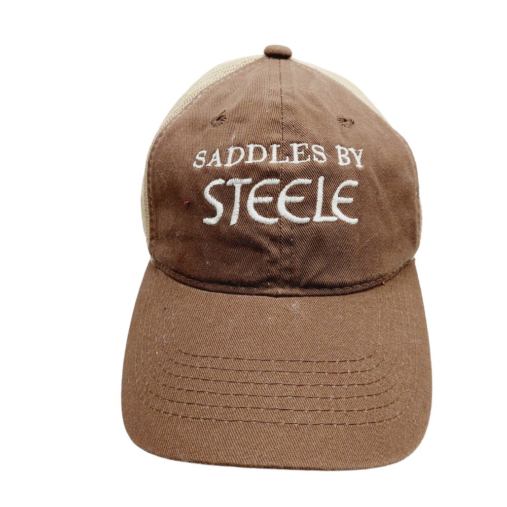 Saddles By Steele Hat Brown Tan mesh Strapback Adjustable