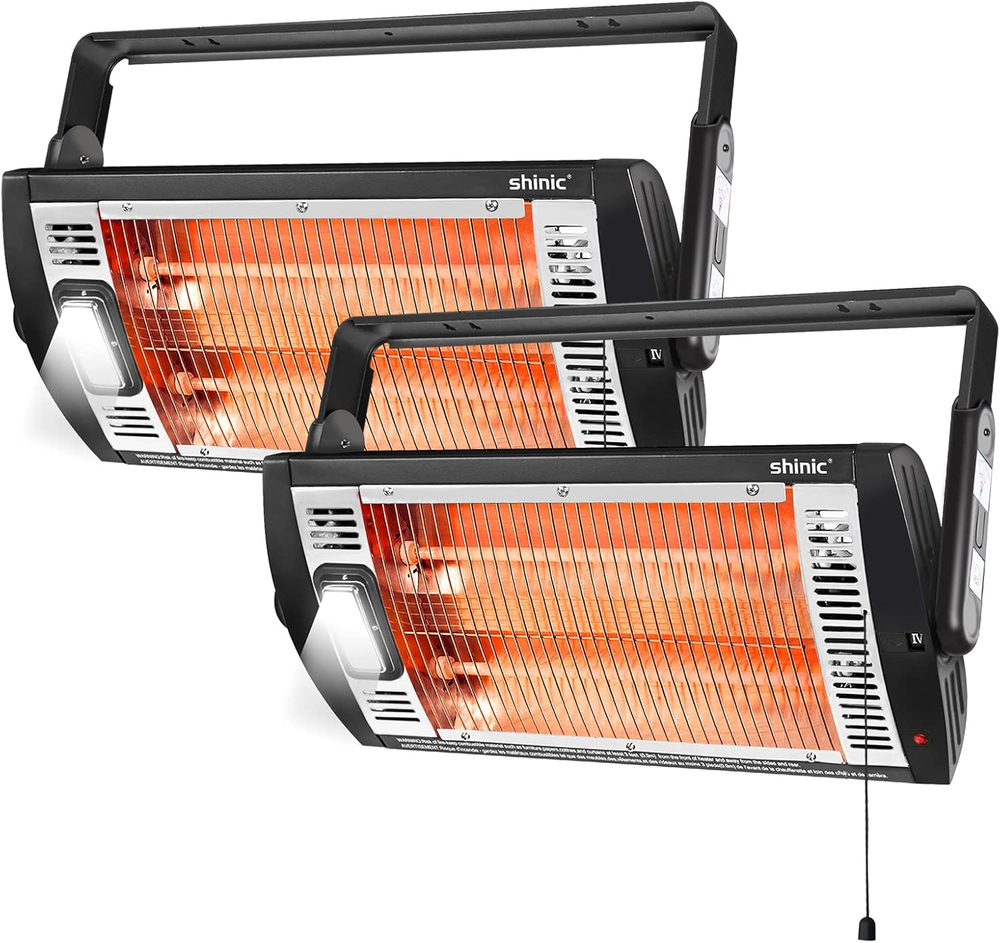 2 Packs Electric Garage Heaters, 1500W/750W Ceiling Mounted Heater Radiant Heate
