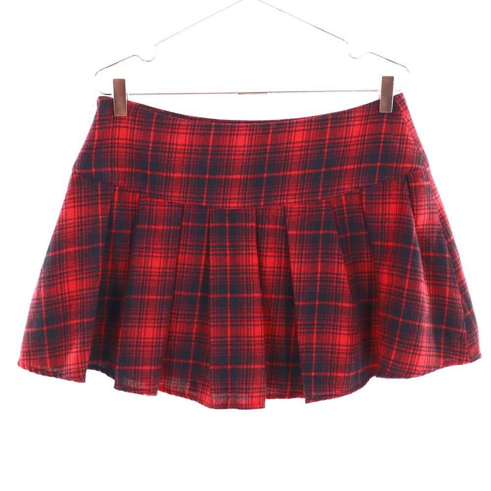 Forever 21 Red Black Plaid Mini Skirt Women Academia School Style