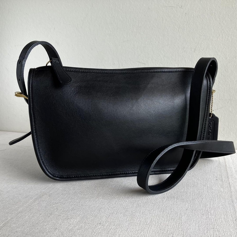 Vintage Coach Mitchell Black Leather Crossbody Bag in Excellent Condition