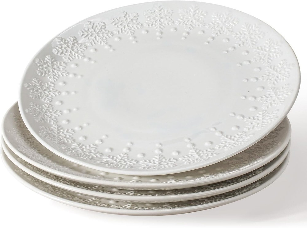 Vintage-Inspired 10.75-Inch Ceramic Serving Plates - Perfect for Elegant Events