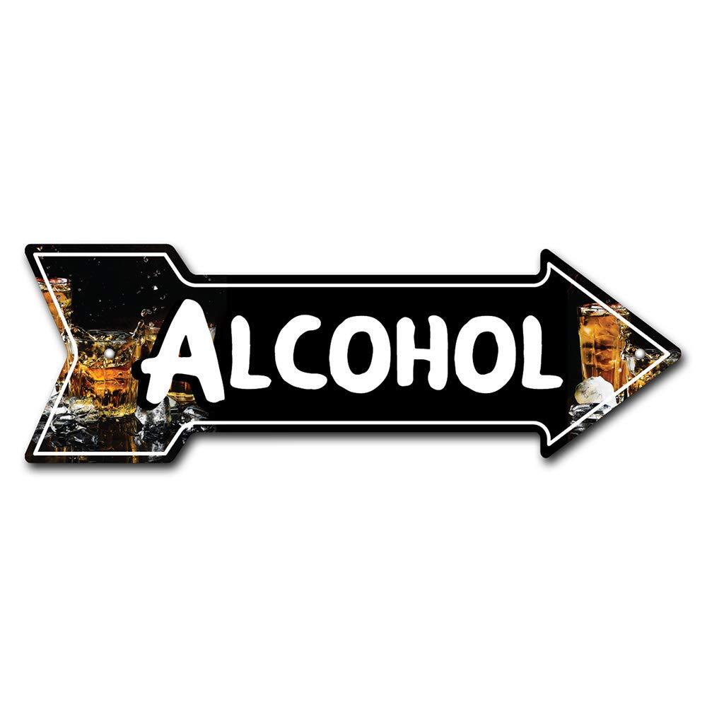 Alcohol Arrow Sign | Indoor/Outdoor | Direction Arrow Sign Funny Home Décor f...