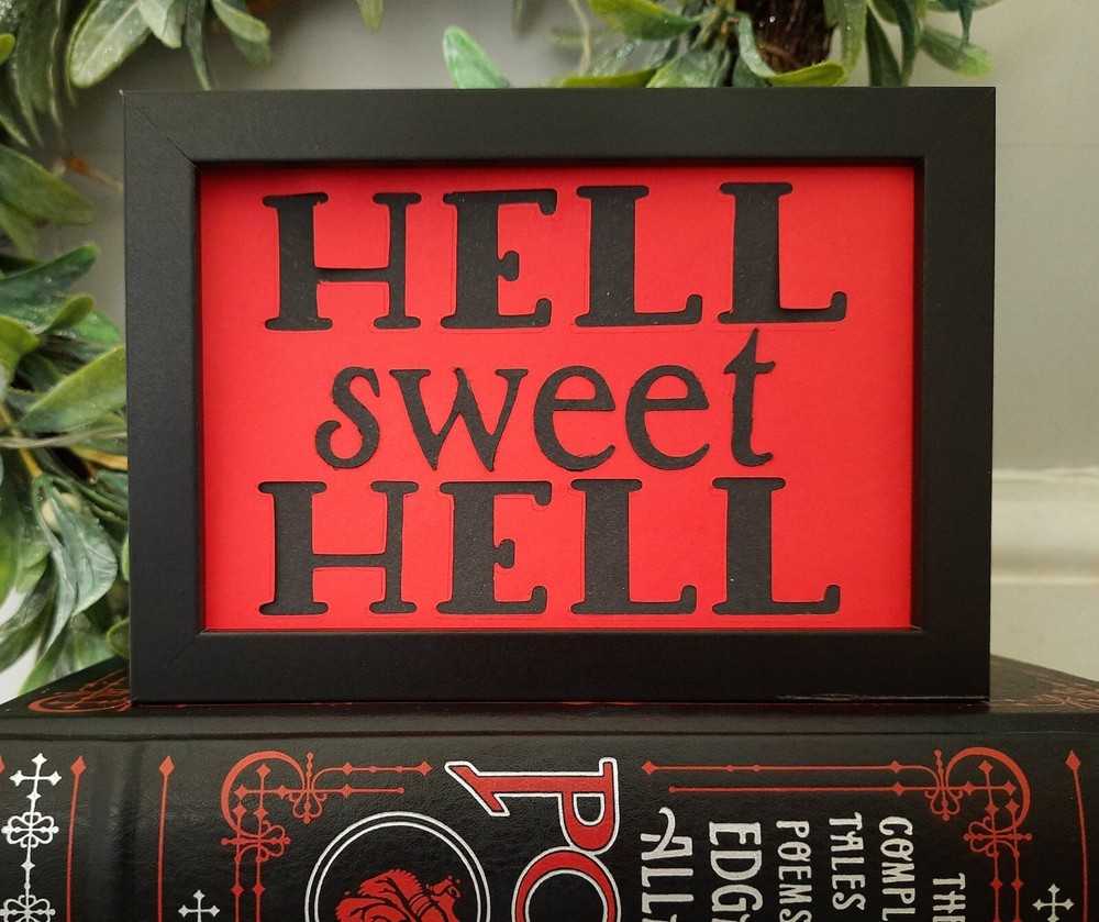 Fathers Day Funny Parody Red Wall Decor - Hell Sweet Hell- GiFT WRAPPED-image