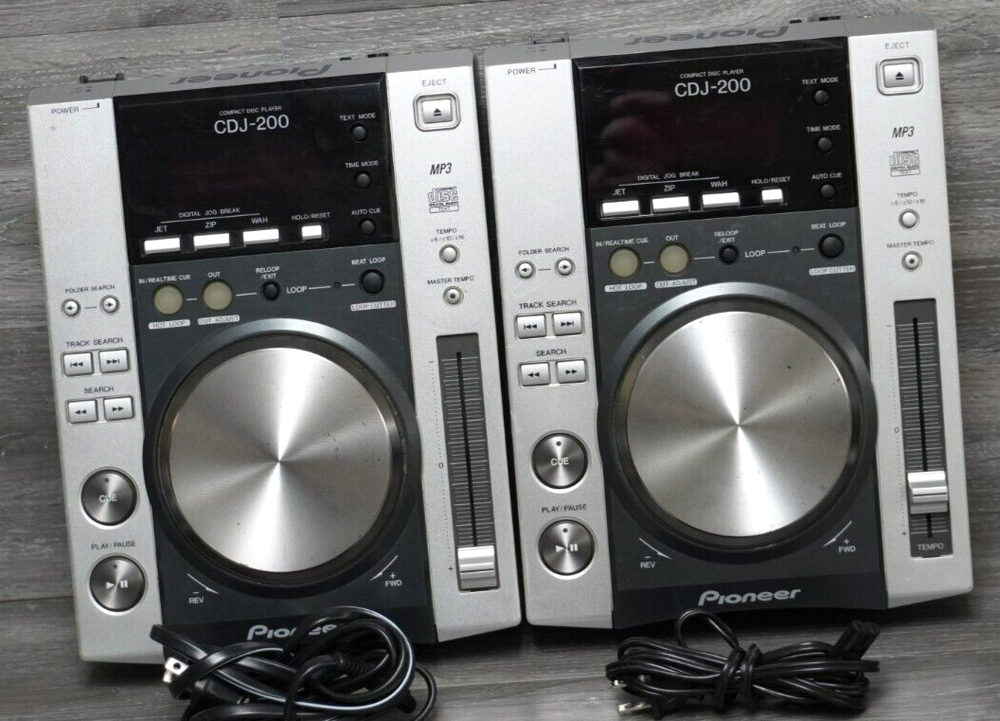 Pair Pioneer CDJ-200 MP3 CD Decks w/ Effects, Used, Good Condition, Incl. Cables