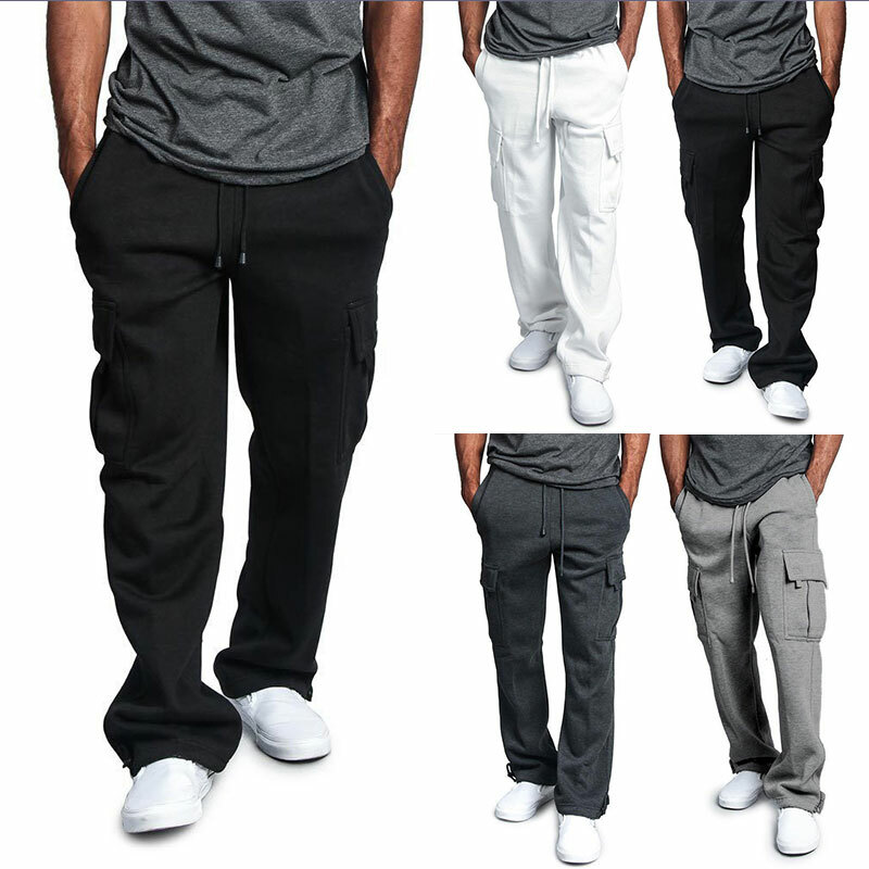 Men Jogger Heavy Weight  Pocket Sweat Pants Casual Loose Trousers Athletic#