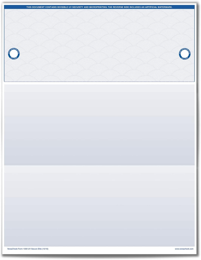 250 Blank Business Voucher Checks - Blue - 250 Sheets Form #1000 - Top Check-image