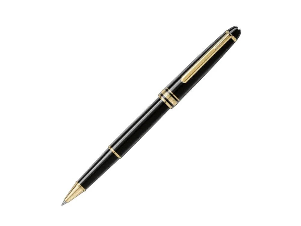NEW Montblanc Meisterstuck  Gold Black Rollerball Pen  Coupon Code Available-image
