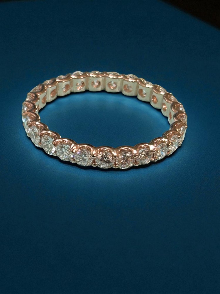 14k Gold 1.25Ctw Diamond Eternity Band, Lab Grown Diamond Eternity Wedding Ring