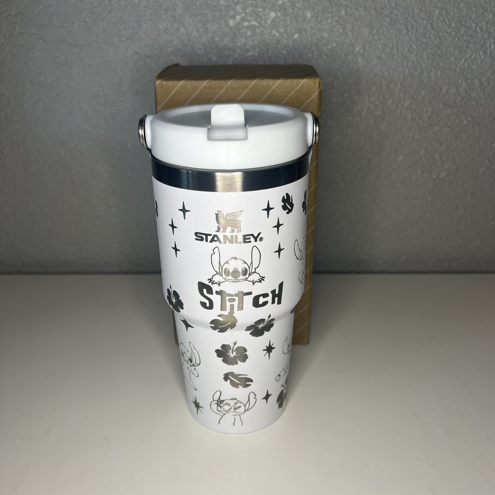 White Stitch Engraved Stanley Tumbler- 20oz