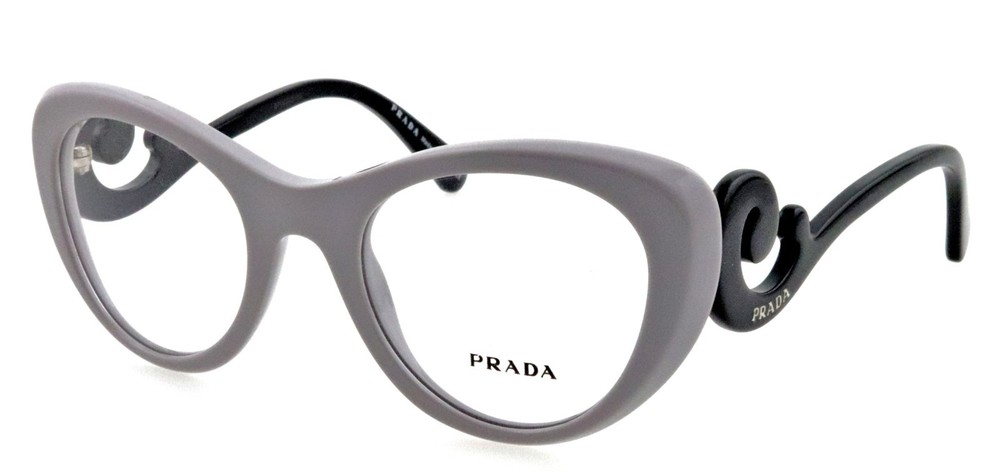 PRADA VPR06Q 49mm Gray Black Baroque Swirl Eyeglass Frames Made in Italy