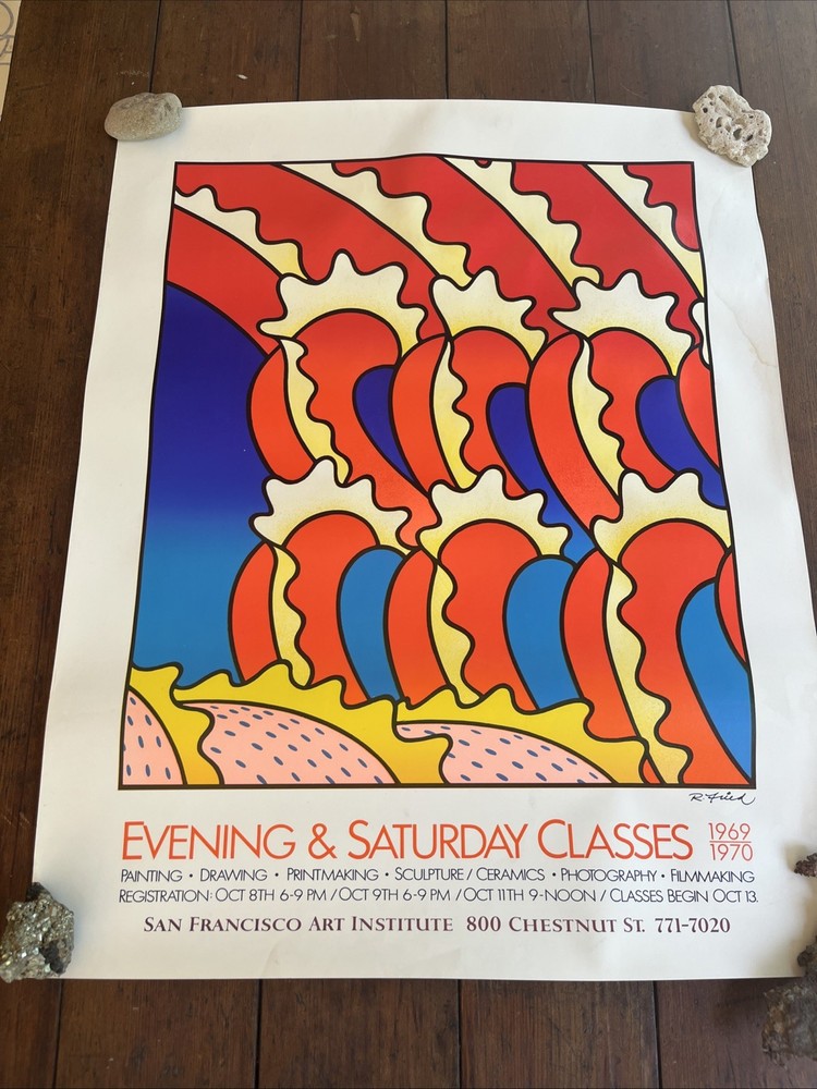 Vintage 1969-1970 Fillmore Poster Era Bob Fried S.F. Art Institute Class Art