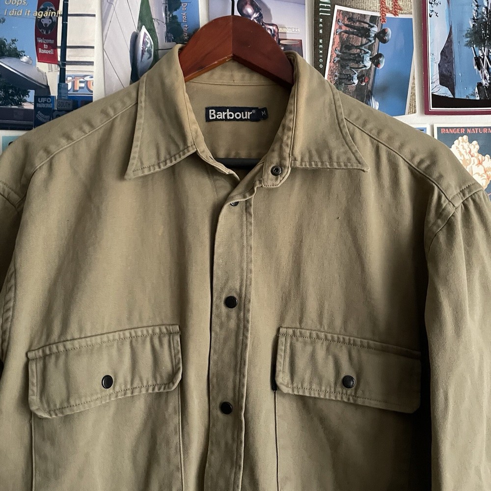 Barbour longsleeve outdoor button long sleeve shirts tan. M Heavyweight