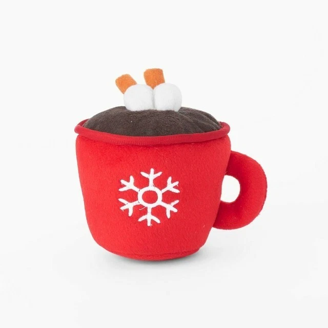 ZippyPaws Holiday Noel Hot Cocoa Red Cup Squeaky Plush Dog Toy