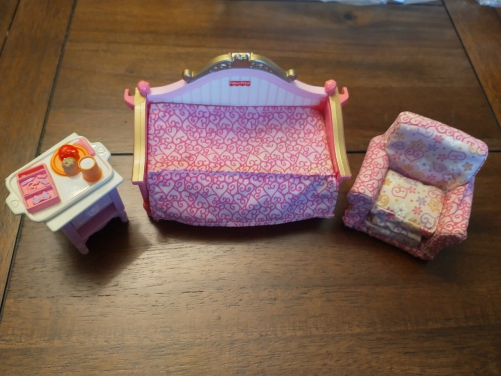 Fisher Price Loving Family Day Bed Set with Chair, Table & Snack Tray for Kids  -image