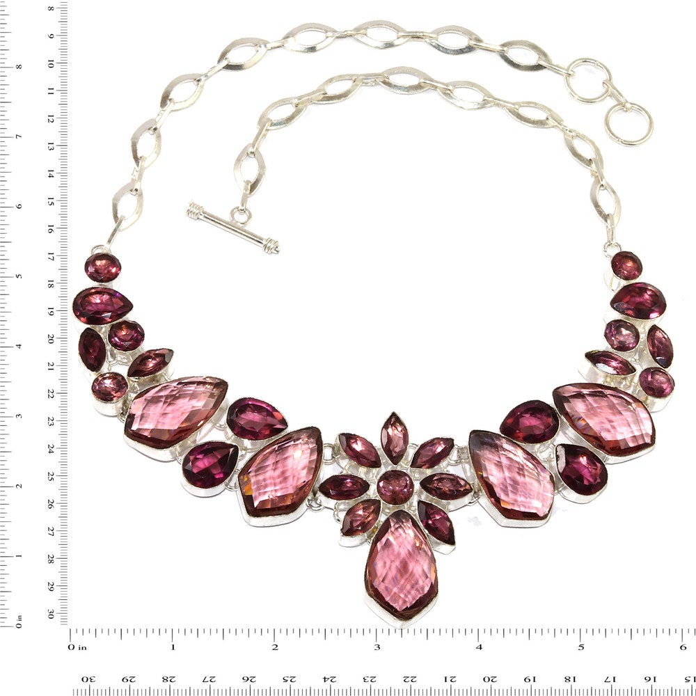 Amethyst Quartz Gemstone Friendship Necklace 16-18 Inches