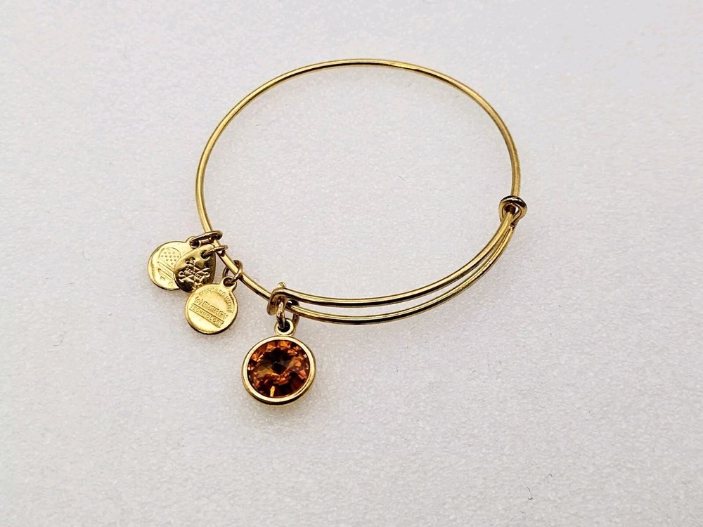 Alex Ani Topaz Swarovski Crystal November Birthstone Gold Bracelet ⚜️ Elegant & Stylish