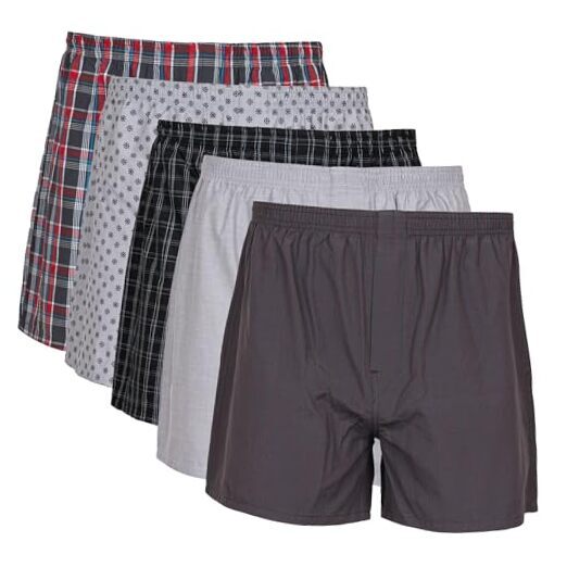 Men's Underwear Boxers, Multipack X-Large Grey/Red Assorted (5-pack)