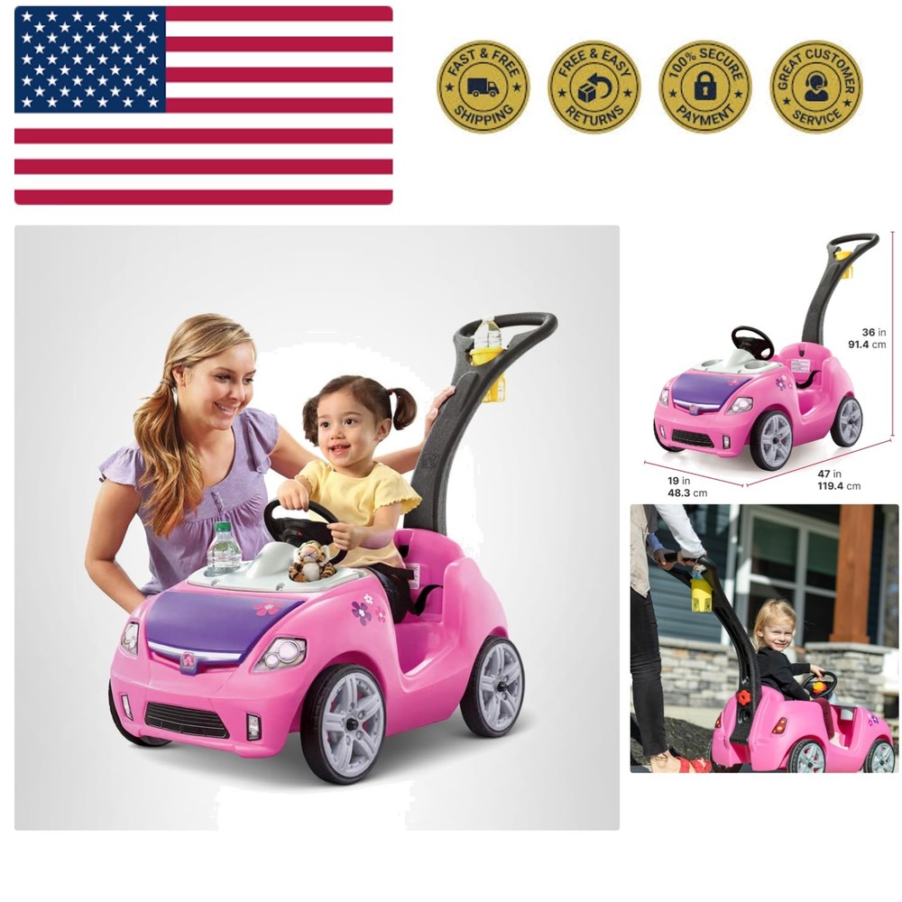 Whisper Ride II Kids Push Cars, Ride On Car, Seat Belt, Horn, Toddlers Ages 1...