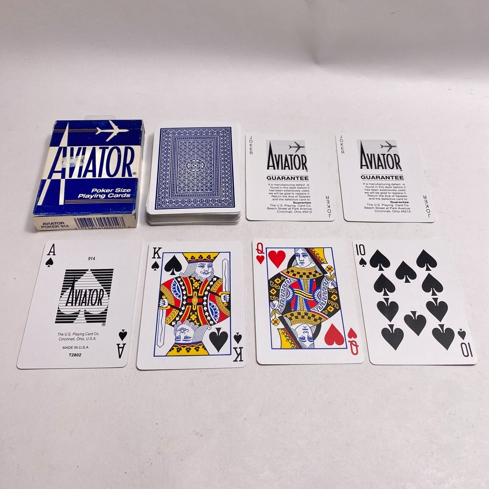 Vintage Aviator 914 Poker Size Playing Cards Deck Blue