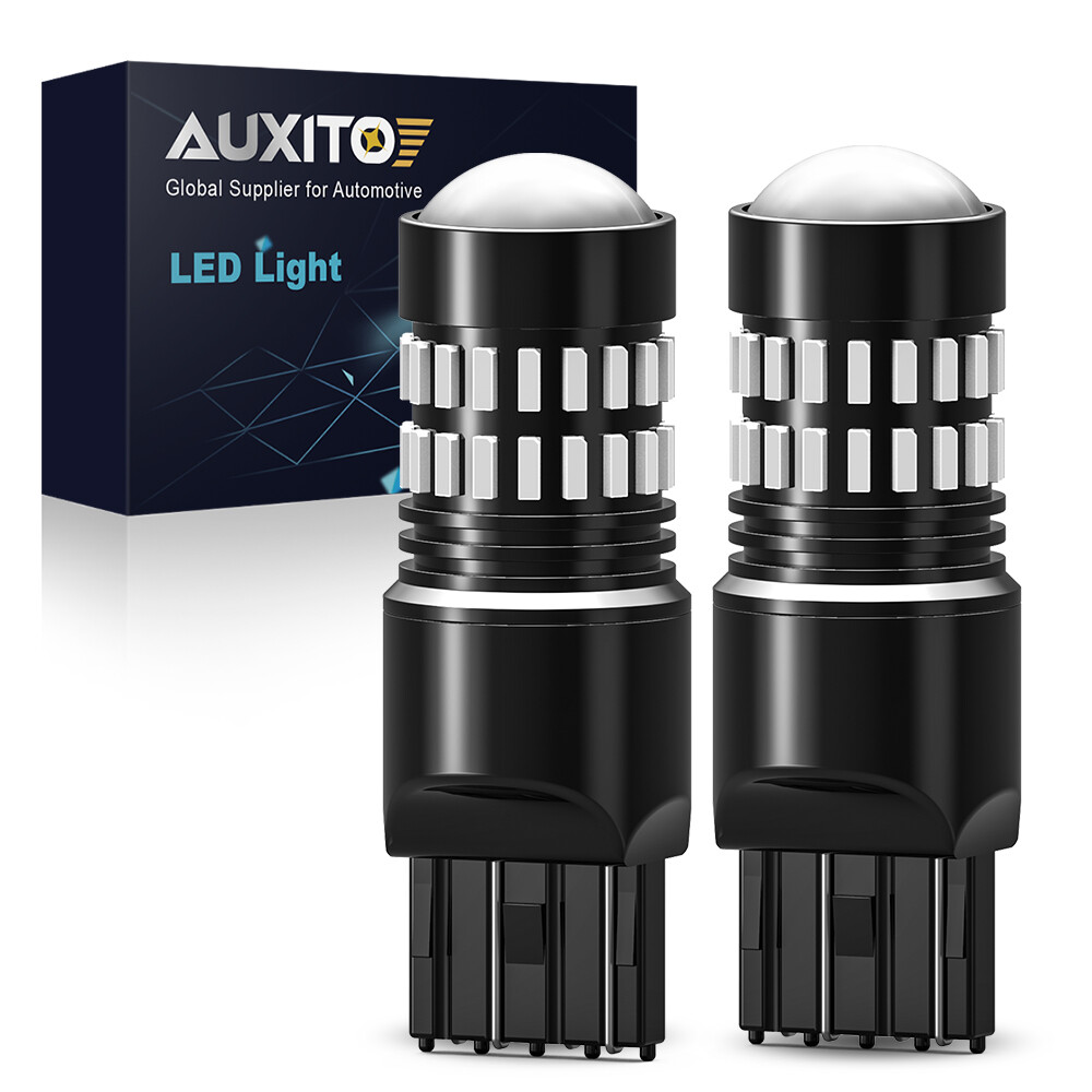 AUXITO 7444 7440 LED Red Strobe Flash Brake Stop Tail Parking Light Bulbs CANBUS