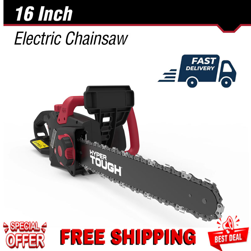 16-Inch 15A Electric Chainsaw with Auto Oiler and Tool-Free Tension