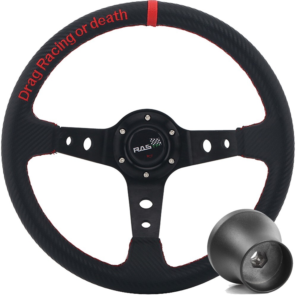 Carbon Fiber Golf Cart Steering Wheel & Hub Adapter for Club Car Precedent  