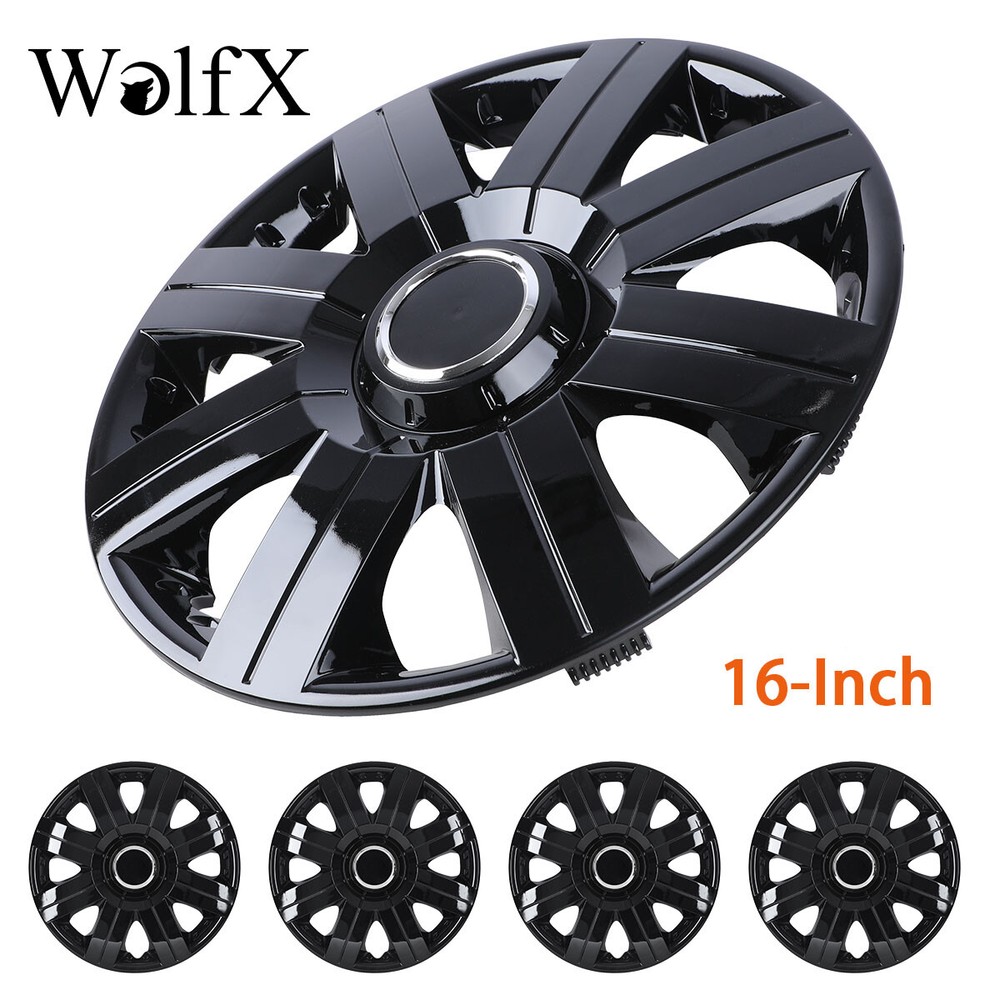 16-Inch Black Lacquer Snap-On Wheel Covers for R16 Steel Rims  