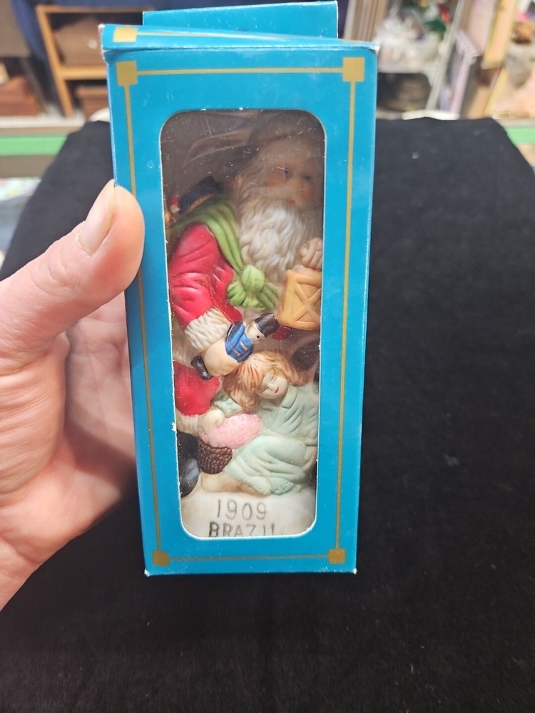 Vintage Old World Santa-BRAZIL/1909 Porcelain Christmas Figurine In Box #7