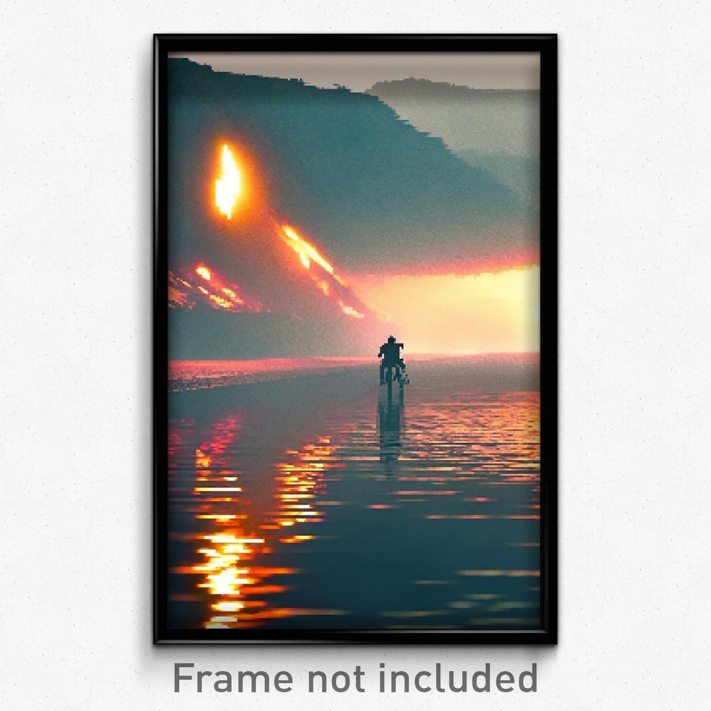 Pixel Art Poster - Zealous Dike (8 Bit Psychedelic Trippy Video Game Print)
