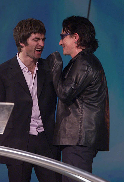 Noel Gallagher and Bono at The Brit Awards at Earls Court 2 Exhibi- Old Photo 1