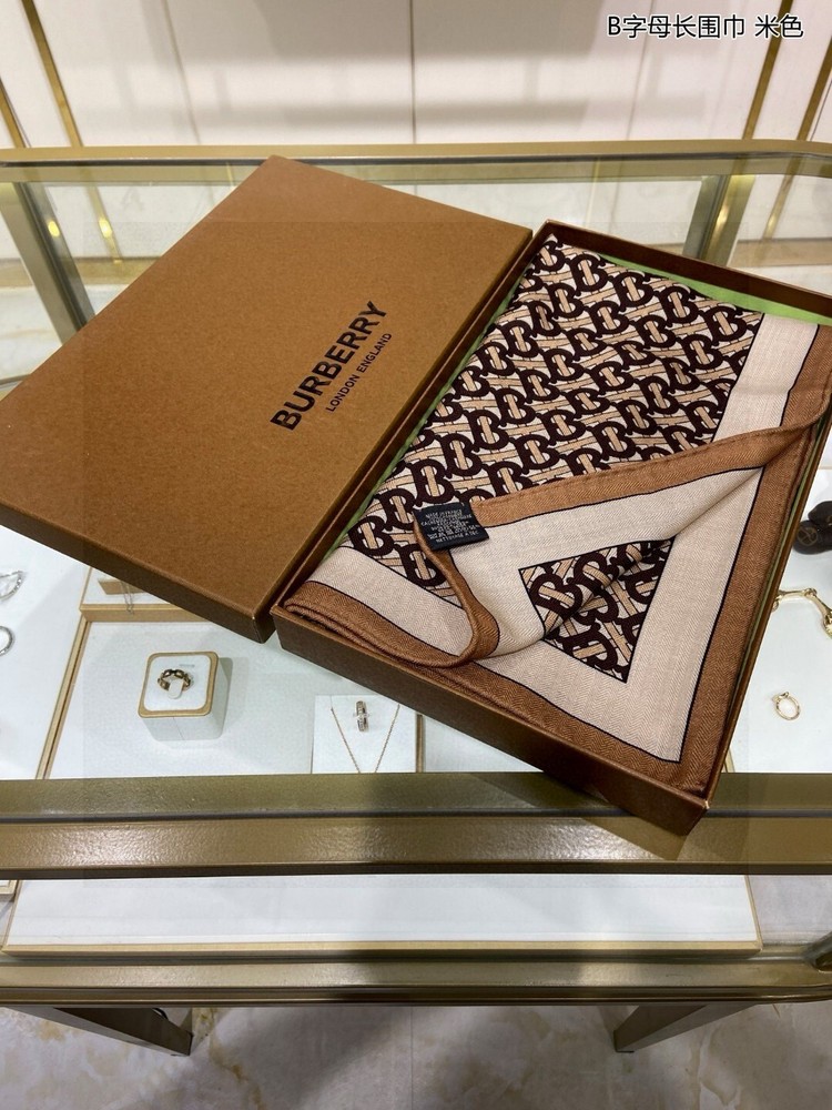 Burberry Women's Double sided Same Color Printed [B Letter Long Scarf] 63 * 180