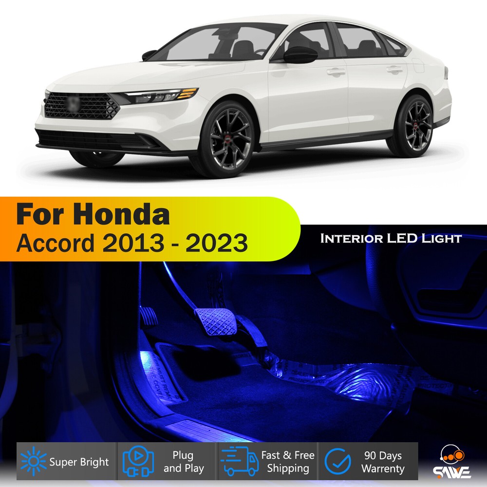14 x Blue LED Lights Bulb Map Interior Package Kit For 2013 - 2023 Honda Accord
