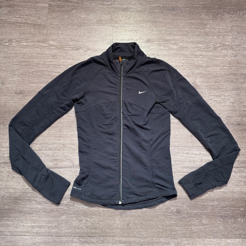 Nike Running Jacket Womens Small Blue Full Zip Vented Outdoor Adult Lightweight