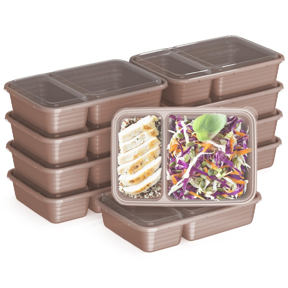 20-Piece BPA-Free Lightweight Reusable 2-Compartment Food Containers