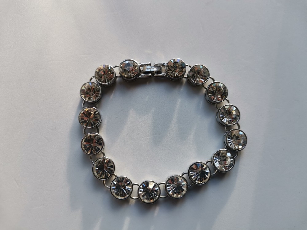 Fiorelli Cubic Zironia crystals Silver tone Link  Bracelet