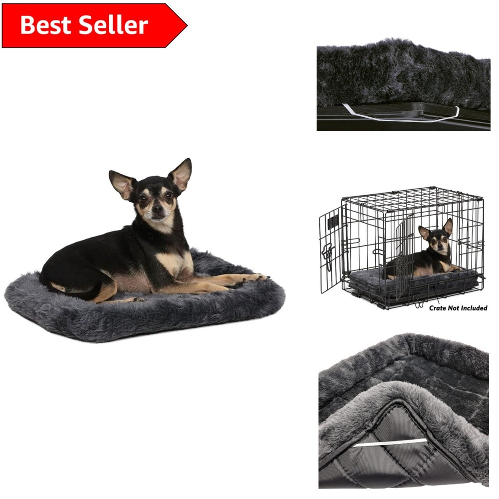 Luxurious 18-Inch Gray Eco-Friendly Bolster Bed for Dogs and Cats