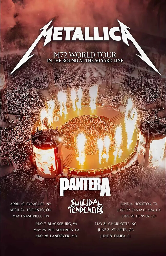 Metallica 2025 USA Tour Framed Concert Poster