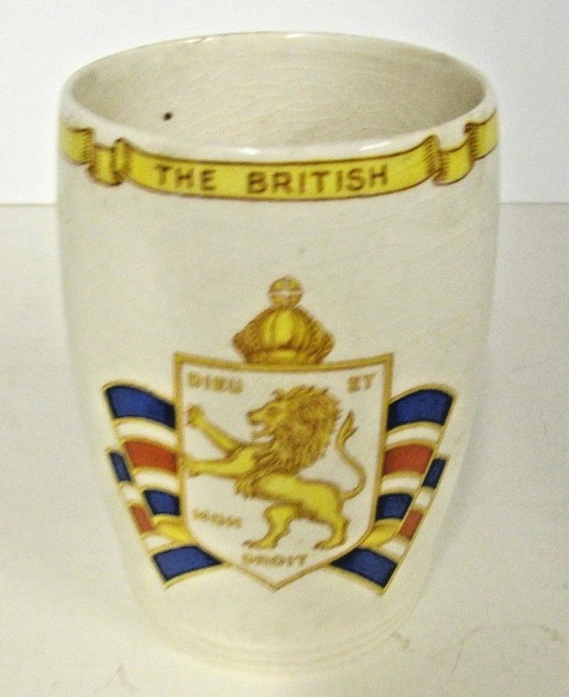 VINTAGE BRITISH WAR RELIEF SOCIETY RAF COPELAND SPODE WWII ERA CERAMIC TUMBLER