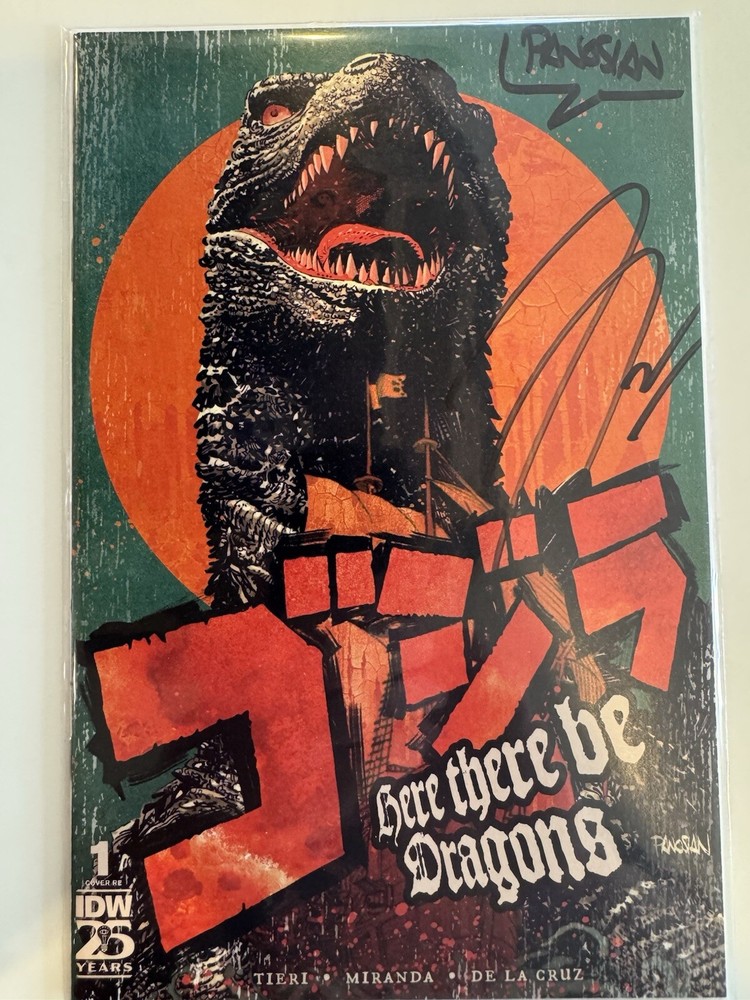 SDCC 2024 Godzilla: Here There Be Dragons #1 SIGNED DAN PANOSIAN FRANK TIERI COA