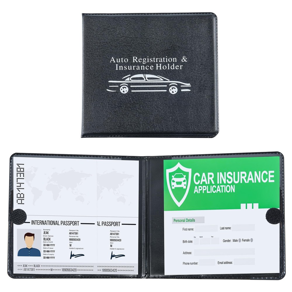 Auto Registration and Insurance Card Holder 2 Packs Car Document ID Holder Gl...